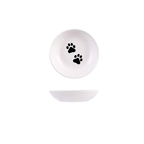 Katzennapf Keramik Kreative Nette Katze Kleine Untertasse Form Mini Teller Keramik Cartoon Teller kreative Imbiss-Platte Chinchilla Eichhörnchen Igel Bowl (Color : Paw2, Size : S) von ADJAN