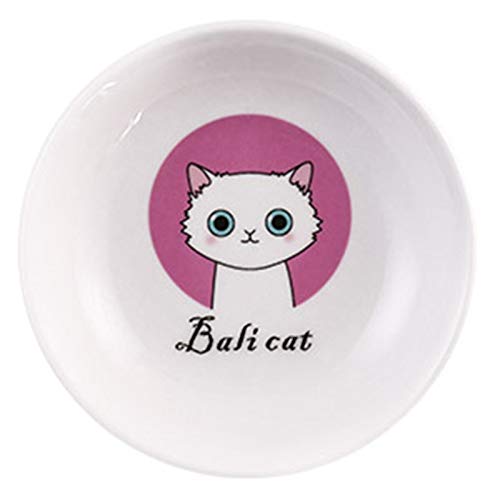 Katzennapf Keramik Kreative Nette Katze Kleine Untertasse Form Mini Teller Keramik Cartoon Teller kreative Imbiss-Platte Chinchilla Eichhörnchen Igel Bowl (Color : Pink, Size : S) von ADJAN