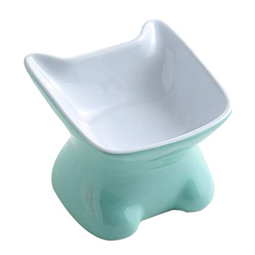 Katzennapf Keramik Pet Keramiknapf Nette Karikatur-Feeder for kleinen Hund und Katze Füttern und Wasser Trinken Pet Supplies (Color : Green) von ADJAN