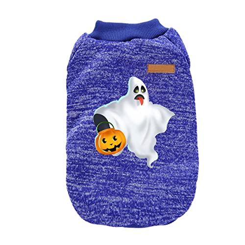 2023 Halloween Elegant Y*2*K Halloween Hemden Hemden für Welpen Kleidung für Haustiere Lustig Halloween Cosplay Kostüm für Tiere Kleiderbügel für Tiere (Dark Blue, L) von ADMAY