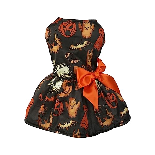 2023 Halloween Elegant Y23K Zubehör für Halloween-Haustiere Kleidung für Hunde Kostüm Haustier Hund Kostüm Fledermausrock Kürbisparty Weihnachtsmütze (A, One Size) von ADMAY