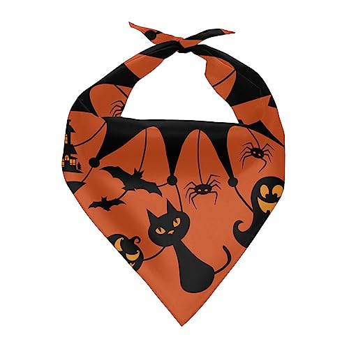 Halloween Kostüm Damen Piraten Teufel Hexenkostüm Halloween-Haustier-Zubehör, dreieckiges Handtuch, Handtuch, einlagiger Schal, Hunde-Schal, Zubehör, Haustier-Schal Oberländer Halsband (C, One Size) von ADMAY