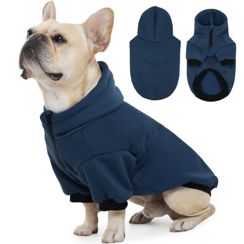 ADNIKIA Basic Hunde-Kapuzenpullover, weicher und warmer Hundepullover mit Loch für die Leine, Fleecepullover für kleine bis große Hunde, Jungen und Mädchen von ADNIKIA