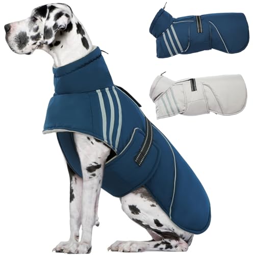 ADNIKIA Warmer Hundemantel, reflektierend, verstellbar, pelziger Rollkragen, Wintermantel, dicke Hunde-Fleeceweste, wasserdicht, winddicht, für kaltes Wetter, mit Schnalle, für Welpen, kleine, ADNIKIA Warmer Hundemantel, reflektierend, verstellbar, pelziger Rollkragen, Wintermantel, dicke Hunde-Fleeceweste, wasserdicht, winddicht, für kaltes Wetter, mit Schnalle, für Welpen, kleine, von ADNIKIA