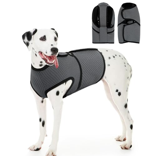 Hunde-Angstweste, beruhigende Jacke, verstellbare Hunde-Angstlinderung, Donnermantel für Feuerwerk, Tierarztbesuche und Trennung, Dunkelgrau, Größe S von ADNIKIA
