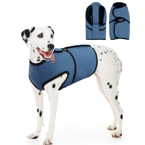 Hunde-Angstweste, beruhigende Jacke, verstellbare Hunde-Angstlinderung, Donnermantel für Feuerwerk, Tierarztbesuche und Trennung, Seeblau, Größe M von ADNIKIA