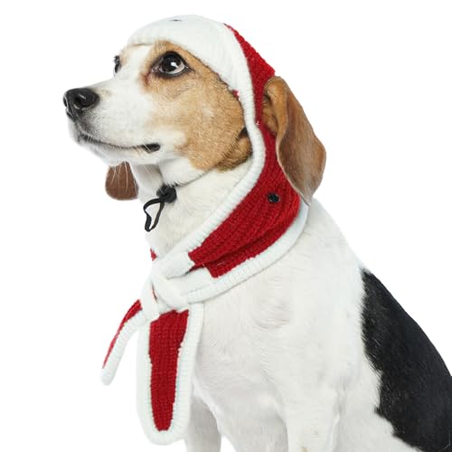 Hunde Winter Pilotenmütze mit Ohrenklappen für kaltes Wetter, gestrickte Hundemütze mit Ohrlöchern & verstellbarem Kinnriemen, Lärmschutzmütze, stylisches Zubehör & Kleidung Hunde Winter Pilotenmütze mit Ohrenklappen für kaltes Wetter, gestrickte Hundemütze mit Ohrlöchern & verstellbarem Kinnriemen, Lärmschutzmütze, stylisches Zubehör & Kleidung von ADNIKIA