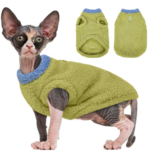 Sphynx Katzenbekleidung, Fleece-Weste für Katzen, warmer Fleece-Mantel für Katzen, haarlose Katzenhemden, Pullover, warmer und weicher Katzen-Pyjama-Shirt, Fleece-Overall für Katzen, Welpen, Kätzchen, Sphynx Katzenbekleidung, Fleece-Weste für Katzen, warmer Fleece-Mantel für Katzen, haarlose Katzenhemden, Pullover, warmer und weicher Katzen-Pyjama-Shirt, Fleece-Overall für Katzen, Welpen, Kätzchen, von ADNIKIA