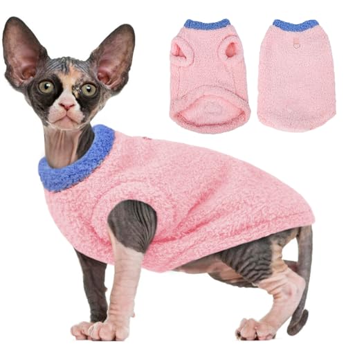 Sphynx Katzenbekleidung, Fleece-Weste für Katzen, warmer Fleece-Mantel für Katzen, haarlose Katzenhemden, Pullover, warmer und weicher Katzen-Pyjama-Shirt, Fleece-Overall für Katzen, Welpen, Kätzchen, Sphynx Katzenbekleidung, Fleece-Weste für Katzen, warmer Fleece-Mantel für Katzen, haarlose Katzenhemden, Pullover, warmer und weicher Katzen-Pyjama-Shirt, Fleece-Overall für Katzen, Welpen, Kätzchen, von ADNIKIA