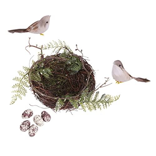 ADOCARN 1satz Dekoratives Rattan Vogel-Nest Handgefertigte Deko Mit Vögeln Und Eiern Für Hochzeiten Partys Und Fotorequisiten Natürliche Und Frühlingsdekoration ADOCARN 1satz Dekoratives Rattan Vogel-Nest Handgefertigte Deko Mit Vögeln Und Eiern Für Hochzeiten Partys Und Fotorequisiten Natürliche Und Frühlingsdekoration von ADOCARN