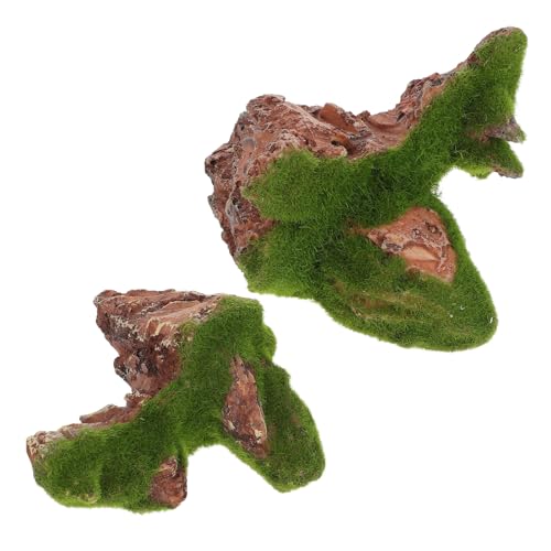 ADOCARN 2 Stück schwimmende Insel-Dekorationen für Aquarien, simulierte Bergfelsen mit Saugnapf, Aquarium-Ornament für die Landschaftsgestaltung tropischer Meeresaquarien von ADOCARN