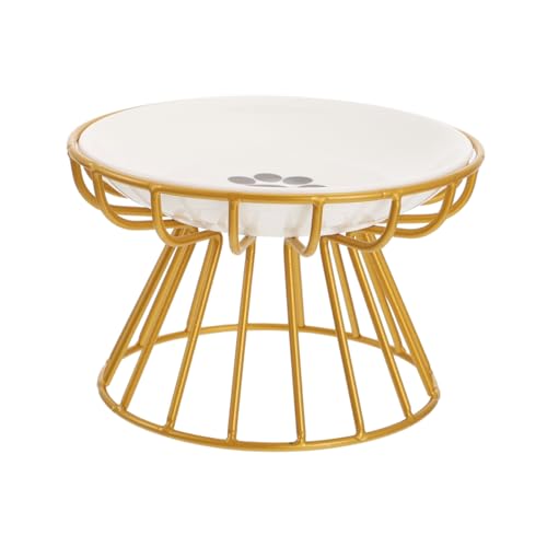 ADOCARN Erhöhter Katzennapf Set Keramische Futterstation mit Eisenständer für Katzen Welpen Ergonomisches Design zur Unterstützung Verdauung Teiliges Set mit Pfotenabdruckschale und ADOCARN Erhöhter Katzennapf Set Keramische Futterstation mit Eisenständer für Katzen Welpen Ergonomisches Design zur Unterstützung Verdauung Teiliges Set mit Pfotenabdruckschale und von ADOCARN