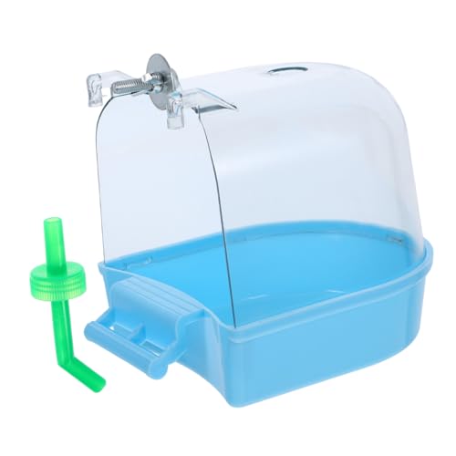 ADOCARN Vogelbadewanne für Käfig Hängende Papageien Badewanne aus Robustem Kunststoff Glatte Kanten Wiederverwendbar Badehaus für Wellensittiche und Kleine Vögel Blaue Badewanne mit ADOCARN Vogelbadewanne für Käfig Hängende Papageien Badewanne aus Robustem Kunststoff Glatte Kanten Wiederverwendbar Badehaus für Wellensittiche und Kleine Vögel Blaue Badewanne mit von ADOCARN