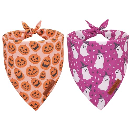 ADOGGYGO Halloween-Hundehalstuch, Kürbis-Geist, Haustier-Schal, hochwertiger strapazierfähiger Stoff, verstellbare Passform, Halloween-Halstücher für mittelgroße und große Hunde, Haustiere (groß) ADOGGYGO Halloween-Hundehalstuch, Kürbis-Geist, Haustier-Schal, hochwertiger strapazierfähiger Stoff, verstellbare Passform, Halloween-Halstücher für mittelgroße und große Hunde, Haustiere (groß) von ADOGGYGO