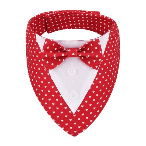 ADOGGYGO Hunde-Smoking-Bandana, rotes Herz, Smoking mit Fliege, verstellbares Hundekostüm für große und extra große Hunde, Größe XL ADOGGYGO Hunde-Smoking-Bandana, rotes Herz, Smoking mit Fliege, verstellbares Hundekostüm für große und extra große Hunde, Größe XL von ADOGGYGO