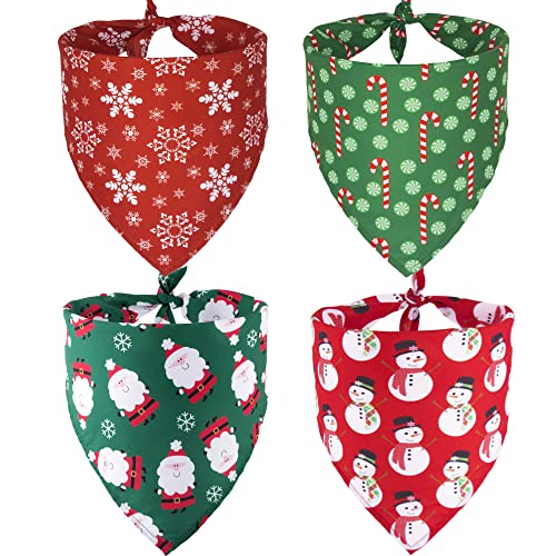 ADOGGYGO Hundehalstuch, Halstuch, Lätzchen, Halstuch, für große und mittelgroße Hunde, Haustiere, 4 Stück (XL, Rot und Grün) von ADOGGYGO