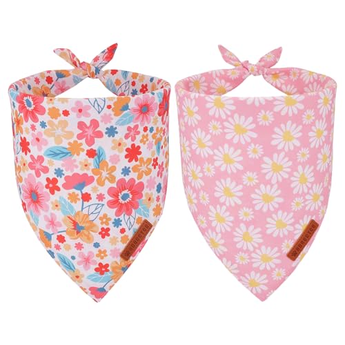 ADOGGYGO Hundehalstuch, wendbar, mit Gänseblümchen-Motiv, verstellbare Passform, niedliche Blumen-Halstücher für mittelgroße und große Hunde, Haustiere, Größe L, 2 Stück ADOGGYGO Hundehalstuch, wendbar, mit Gänseblümchen-Motiv, verstellbare Passform, niedliche Blumen-Halstücher für mittelgroße und große Hunde, Haustiere, Größe L, 2 Stück von ADOGGYGO