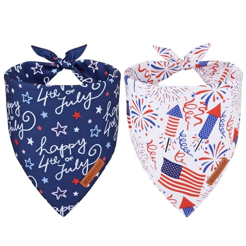 ADOGGYGO Hundehalstuch mit amerikanischer Flagge, 4. Juli-Flagge, hochwertiger strapazierfähiger Stoff, verstellbare Passform, Halstücher für kleine Hunde und Haustiere (klein) von ADOGGYGO