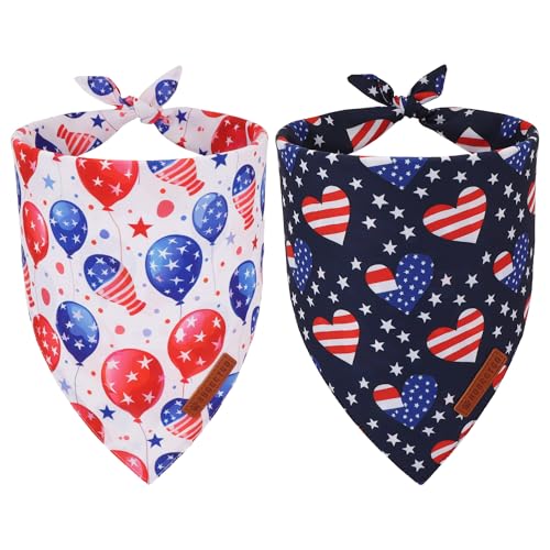 ADOGGYGO Hundehalstuch mit amerikanischer Flagge, Ballon-Stern-Flagge, Haustierschal, hochwertiger strapazierfähiger Stoff, verstellbare Passform, 4. Juli, Bandanas für kleine Hunde und Haustiere ADOGGYGO Hundehalstuch mit amerikanischer Flagge, Ballon-Stern-Flagge, Haustierschal, hochwertiger strapazierfähiger Stoff, verstellbare Passform, 4. Juli, Bandanas für kleine Hunde und Haustiere von ADOGGYGO