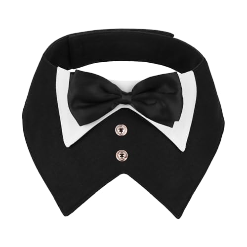 ADOGGYGO Smokinganzug für Hunde, Hochzeit, mit Fliege, Halsband, Geburtstag, Valentinstag, Smoking für kleine, mittelgroße und große Hunde, Schwarz, Größe S ADOGGYGO Smokinganzug für Hunde, Hochzeit, mit Fliege, Halsband, Geburtstag, Valentinstag, Smoking für kleine, mittelgroße und große Hunde, Schwarz, Größe S von ADOGGYGO