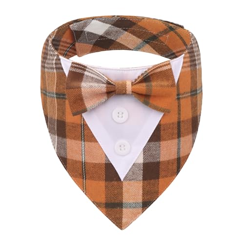 ADOGGYGO Smokinghalstuch, für Hunde, mit Fliege, verstellbar, für Halloween, Thanksgiving, formelles Kostüm für extra kleine Hunde, Größe XS von ADOGGYGO