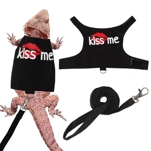 ADOGGYGO Valentine Hundegeschirr mit Leine für Bartagamen, Eidechsenkleidung, verstellbares Reptiliengeschirr mit 1,5 m Leine, für Bartagamen, Eidechse, Spaziergänge im Freien, Größe S ADOGGYGO Valentine Hundegeschirr mit Leine für Bartagamen, Eidechsenkleidung, verstellbares Reptiliengeschirr mit 1,5 m Leine, für Bartagamen, Eidechse, Spaziergänge im Freien, Größe S von ADOGGYGO