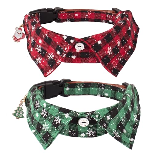 ADOGGYGO Weihnachts-Hundehalsband mit Krawatte für kleine, mittelgroße und große Hunde, Haustiere (groß) von ADOGGYGO
