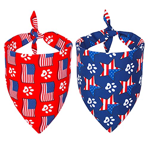 Adoggygo Hundehalstuch mit amerikanischer Flagge, mehrere Größen erhältlich, wendbar, dreieckig, patriotisch, 4. Juli, Hundehalstücher für große, große Hunde (X-Large, 4. Juli) von ADOGGYGO