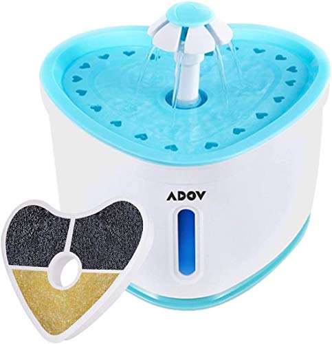ADOV Katzenbrunnen, 2.4L Große Kapazität Automatischer Trinkbrunnen für Katze mit Wasserstandsfenster, Ultraleiser BPA frei Wasserspender mit Aktivkohlefilter für Katzen und Kleine Hunde (Herz-2,4) ADOV Katzenbrunnen, 2.4L Große Kapazität Automatischer Trinkbrunnen für Katze mit Wasserstandsfenster, Ultraleiser BPA frei Wasserspender mit Aktivkohlefilter für Katzen und Kleine Hunde (Herz-2,4) von ADOV