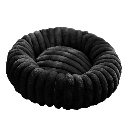 ADUODAO Beruhigendes Donut-Hundebett, runde, orthopädische Katzenbetten mit rutschfester Unterseite, Anti-Angst-Hundesofa, bequeme Haustierkissen-Matten für Labrador, Chihuahua (Durchmesser: 70 cm von ADUODAO