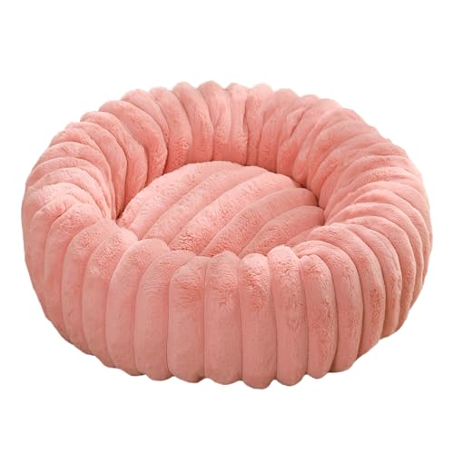 ADUODAO Beruhigendes Donut-Hundebett, runde, orthopädische Katzenbetten mit rutschfester Unterseite, Anti-Angst-Hundesofa, bequeme Haustierkissen-Matten für Labrador, Chihuahua (Durchmesser: 80 cm von ADUODAO