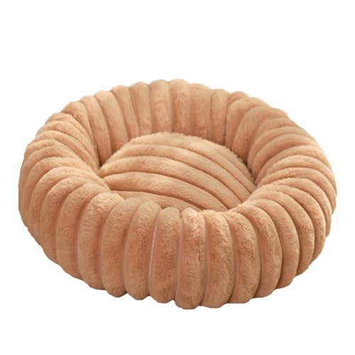 ADUODAO Beruhigendes Donut-Hundebett, runde, orthopädische Katzenbetten mit rutschfester Unterseite, Anti-Angst-Hundesofa, bequeme Haustierkissen-Matten für Labrador, Chihuahua (Durchmesser: 80 cm von ADUODAO