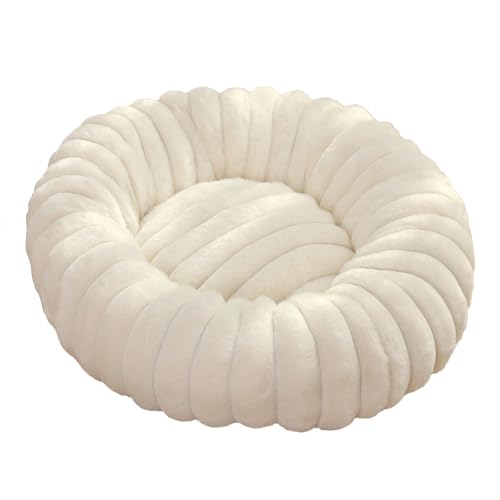 ADUODAO Beruhigendes Donut-Hundebett, runde, orthopädische Katzenbetten mit rutschfester Unterseite, Anti-Angst-Hundesofa, bequeme Haustierkissen-Matten für Labrador, Chihuahua (Durchmesser: 80 cm von ADUODAO
