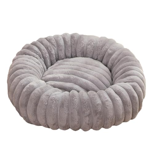 ADUODAO Beruhigendes Donut-Hundebett, runde, orthopädische Katzenbetten mit rutschfester Unterseite, Anti-Angst-Hundesofa, bequeme Haustierkissen-Matten für Labrador, Chihuahua (Durchmesser: 80 cm von ADUODAO