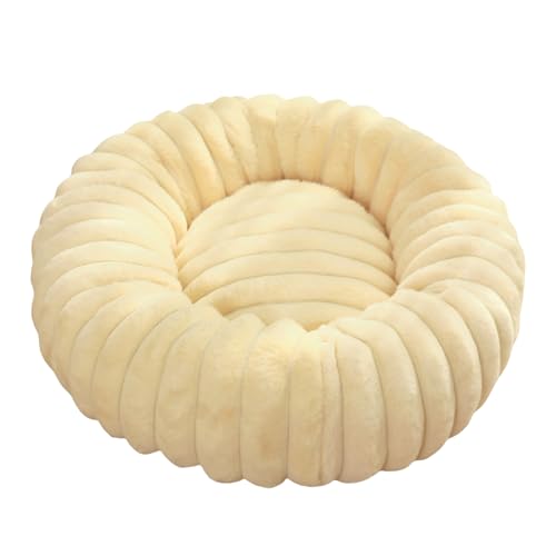 ADUODAO Beruhigendes Donut-Hundebett, runde, orthopädische Katzenbetten mit rutschfester Unterseite, Anti-Angst-Hundesofa, bequeme Haustierkissen-Matten für Labrador, Chihuahua (Durchmesser: 90 cm von ADUODAO