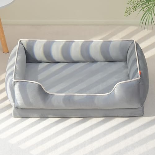 ADUODAO Beruhigendes rechteckiges Hundebett, Anti-Angst-Katzen-Matten mit rutschfester Unterseite, Haustierkissen, Katzenbox-Matratze, orthopädisches Schlafsofa mit abnehmbarem Bezug (60 x 45 x 20 cm von ADUODAO