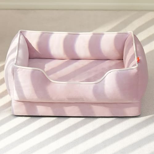 ADUODAO Beruhigendes rechteckiges Hundebett, Anti-Angst-Katzen-Matten mit rutschfester Unterseite, Haustierkissen, Katzenbox-Matratze, orthopädisches Schlafsofa mit abnehmbarem Bezug (86 x 58 x 23 cm von ADUODAO