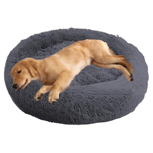 ADUODAO Donut Beruhigendes Hundebett, waschbar, Welpen-Kissen, Anti-Angst, Haustierkissen, flauschiges Donut-Kissen für große, mittelgroße und kleine Hunde, schlafendes Haustier-Sofakissen (120 cm von ADUODAO