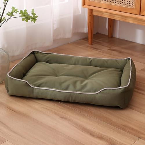 ADUODAO Wasserdichtes Haustier-Sofa-Kissen, rechteckig, beruhigend, rechteckig, Katzenkissen, Anti-Angst, waschbar, Hundesofa für kleine, mittelgroße und große Haustiere (100 x 70 x 16 cm, Grün) von ADUODAO