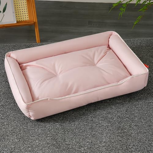 ADUODAO Wasserdichtes Haustier-Sofa-Kissen, rechteckig, beruhigend, rechteckig, Katzenkissen, Anti-Angst, waschbar, Hundesofa für kleine, mittelgroße und große Haustiere (100 x 70 x 16 cm, Rosa) von ADUODAO