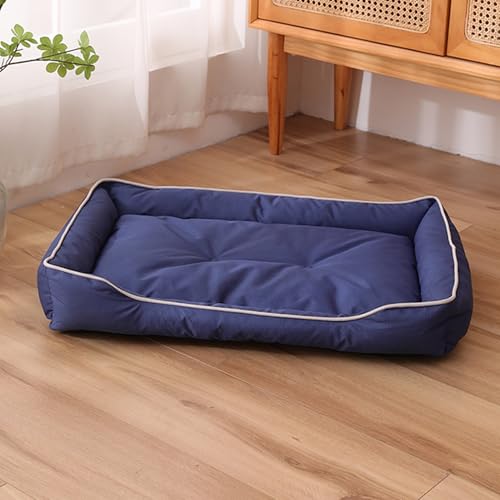 ADUODAO Wasserdichtes Haustier-Sofa-Kissen, rechteckig, beruhigend, rechteckig, Katzenkissen, Anti-Angst, waschbar, Hundesofa für kleine, mittelgroße und große Haustiere (84 x 56 x 14 cm, Blau) von ADUODAO