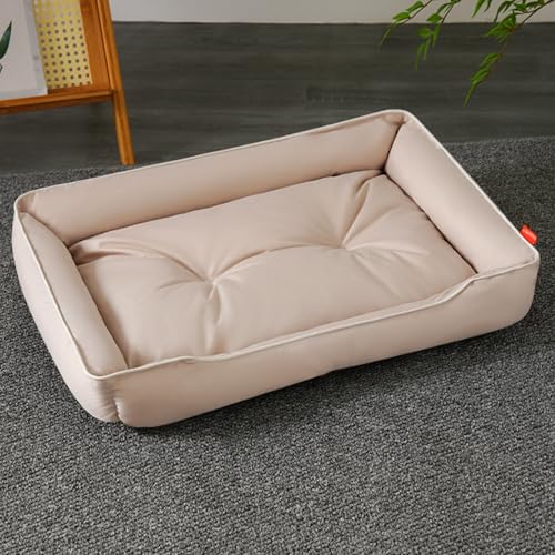ADUODAO Wasserdichtes Haustier-Sofa-Kissen, rechteckig, beruhigend, rechteckig, Katzenkissen, Anti-Angst, waschbar, Hundesofa für kleine, mittelgroße und große Haustiere (84 x 56 x 14 cm, Khaki) von ADUODAO