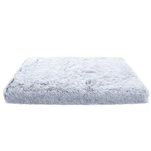 ADUODAO Weiches Plüschbett, waschbar, bequeme Haustiermatte mit rutschfester Unterseite, für kleine, mittelgroße und große Hunde, warmes Haustierkissen, Matratze (100 x 60 x 10 cm, Hellgrau) von ADUODAO