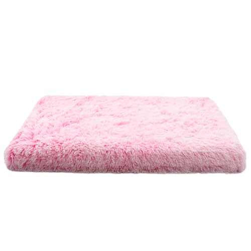 ADUODAO Weiches Plüschbett, waschbar, bequeme Haustiermatte mit rutschfester Unterseite, für kleine, mittelgroße und große Hunde, warmes Haustierkissen, Matratze (100 x 60 x 10 cm, Rosa) von ADUODAO