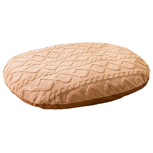 Großes Hundebett, Katzenbett-Kissen, weiche Hundebox-Matte für kleine, mittelgroße und große Haustiere, warmes, beruhigendes Kissen, Anti-Angst-Haustierkissen, Matte (50 x 45 x 9 cm, braun) von ADUODAO