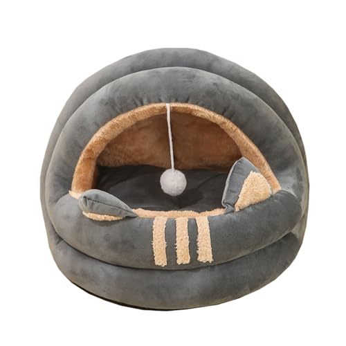 Haustierzelthaus, bequeme Haustier-Schlafhöhle mit flauschigem Ball, zum Aufhängen für Katzen, Kätzchen, Katzenbetten für den Innenbereich, mit rutschfester Unterseite, halbgeschlossene Nestmatte (50 Haustierzelthaus, bequeme Haustier-Schlafhöhle mit flauschigem Ball, zum Aufhängen für Katzen, Kätzchen, Katzenbetten für den Innenbereich, mit rutschfester Unterseite, halbgeschlossene Nestmatte (50 von ADUODAO