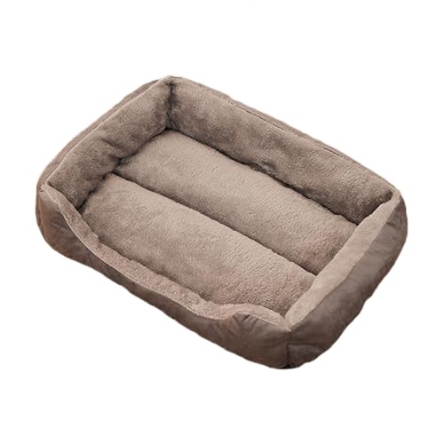 Katzenbett für Haustiere im Innenbereich, rutschfest, waschbar, beruhigendes Kätzchen-Sofa, warm, bequem, Haustierbett, Höhle für Kaninchen/Welpen/Kätzchen (rechteckig: 60 x 48 x 10 cm, Grau) von ADUODAO