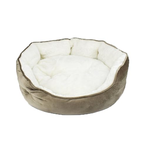 Katzenbett mit rutschfester Unterseite, waschbares Haustier-Schlafhaus, warmes Hundenest für kleine Haustiere, Welpen, Kätzchen, weich, beruhigendes Haustiernest, Sofa, Katzenkissen (Khaki) von ADUODAO