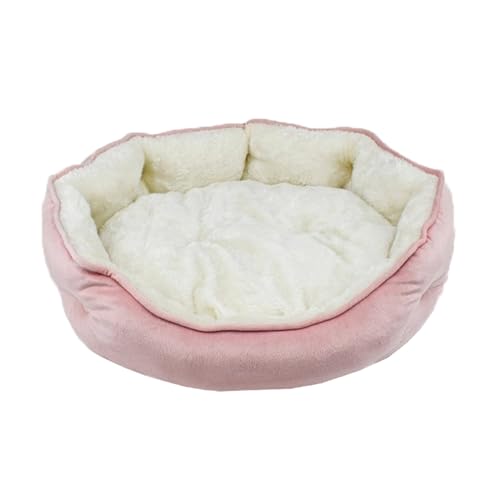 Katzenbett mit rutschfester Unterseite, waschbares Haustier-Schlafhaus, warmes Hundenest für kleine Haustiere, Welpen, Kätzchen, weich, beruhigendes Haustiernest, Sofa, Katzenkissen (Rosa) von ADUODAO