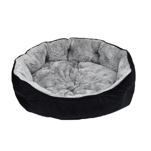 Katzenbett mit rutschfester Unterseite, waschbares Haustier-Schlafhaus, warmes Hundenest für kleine Haustiere, Welpen, Kätzchen, weich, beruhigendes Haustiernest, Sofa, Katzenkissen (schwarz) von ADUODAO